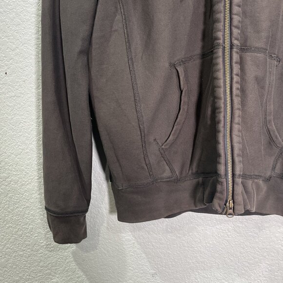 J Crew Sweatshirt Mens L Brown Full Zip Outerfleece Hooded Grunge Y2K Outdoor - Picture 3 of 8